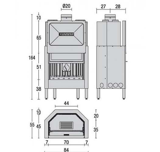 Piazzetta ht 600 acciaio, дверца - хромированная, нержавеющая сталь_1