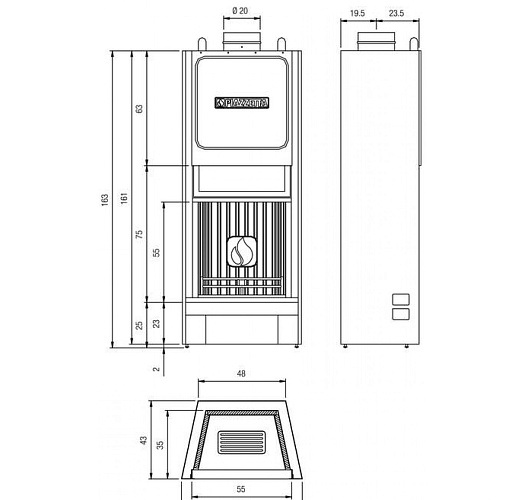 Piazzetta ht 650, дверца - хромированная, нержавеющая сталь_1